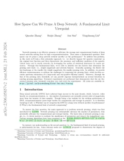 How Sparse Can We Prune A Deep Network: A Fundamental Limit Viewpoint