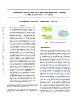 Lessons from Generalization Error Analysis of Federated Learning: You
  May Communicate Less Often!