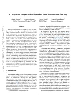 A Large-Scale Analysis on Self-Supervised Video Representation Learning