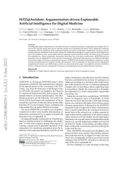 HiTZ@Antidote: Argumentation-driven Explainable Artificial Intelligence
  for Digital Medicine