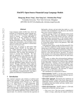 FinGPT: Open-Source Financial Large Language Models