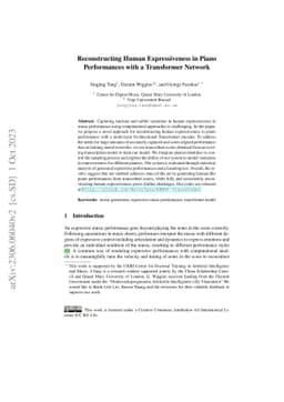 Reconstructing Human Expressiveness in Piano Performances with a
  Transformer Network