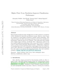 Higher Chest X-ray Resolution Improves Classification Performance