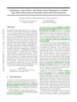 Combining a Meta-Policy and Monte-Carlo Planning for Scalable Type-Based
  Reasoning in Partially Observable Environments