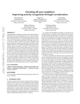 Cheating off your neighbors: Improving activity recognition through
  corroboration