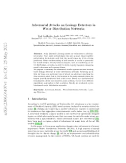 Adversarial Attacks on Leakage Detectors in Water Distribution Networks