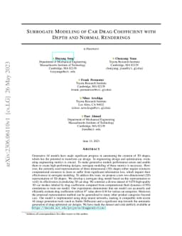 Surrogate Modeling of Car Drag Coefficient with Depth and Normal
  Renderings