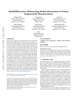 ModelObfuscator: Obfuscating Model Information to Protect Deployed
  ML-based Systems