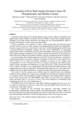 Estimation of River Water Surface Elevation Using UAV Photogrammetry and
  Machine Learning