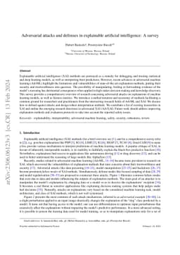 Adversarial attacks and defenses in explainable artificial intelligence:
  A survey