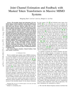Joint Channel Estimation and Feedback with Masked Token Transformers in
  Massive MIMO Systems