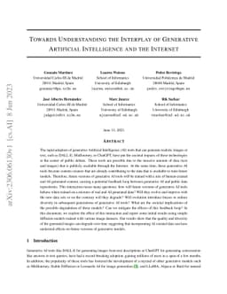 Towards Understanding the Interplay of Generative Artificial
  Intelligence and the Internet