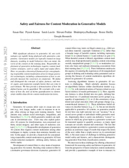 Safety and Fairness for Content Moderation in Generative Models