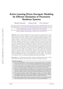 Active-Learning-Driven Surrogate Modeling for Efficient Simulation of
  Parametric Nonlinear Systems