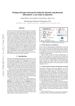 Probing self-supervised speech models for phonetic and phonemic
  information: a case study in aspiration
