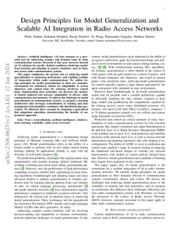 Design Principles for Model Generalization and Scalable AI Integration
  in Radio Access Networks