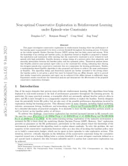 Near-optimal Conservative Exploration in Reinforcement Learning under
  Episode-wise Constraints