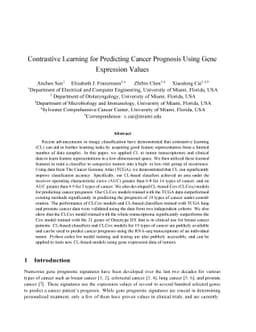 Contrastive Learning for Predicting Cancer Prognosis Using Gene
  Expression Values