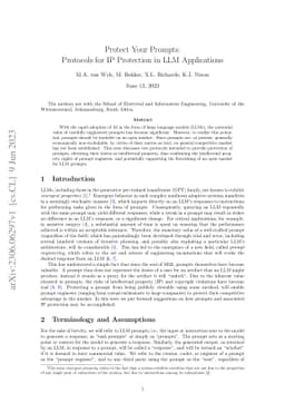 Protect Your Prompts: Protocols for IP Protection in LLM Applications