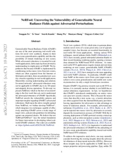 NeRFool: Uncovering the Vulnerability of Generalizable Neural Radiance Fields against Adversarial Perturbations