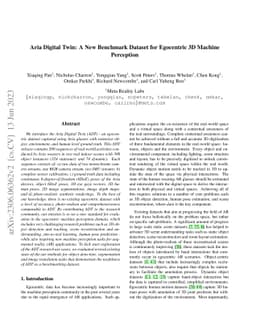Aria Digital Twin: A New Benchmark Dataset for Egocentric 3D Machine
  Perception