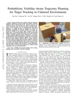 Probabilistic Visibility-Aware Trajectory Planning for Target Tracking
  in Cluttered Environments