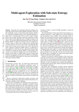 Multi-agent Exploration with Sub-state Entropy Estimation