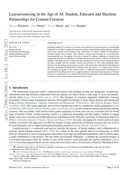 Learnersourcing in the Age of AI: Student, Educator and Machine
  Partnerships for Content Creation