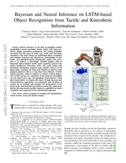 Bayesian and Neural Inference on LSTM-based Object Recognition from
  Tactile and Kinesthetic Information