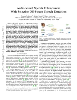 Audio-Visual Speech Enhancement With Selective Off-Screen Speech
  Extraction