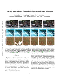 Learning Image-Adaptive Codebooks for Class-Agnostic Image Restoration