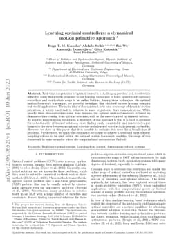 Learning optimal controllers: a dynamical motion primitive approach