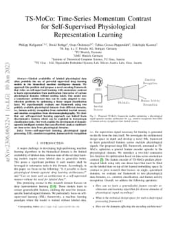 TS-MoCo: Time-Series Momentum Contrast for Self-Supervised Physiological
  Representation Learning