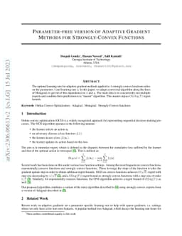 Parameter-free version of Adaptive Gradient Methods for Strongly-Convex
  Functions
