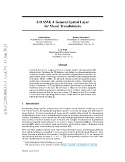 2-D SSM: A General Spatial Layer for Visual Transformers