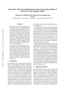 EaSyGuide : ESG Issue Identification Framework leveraging Abilities of
  Generative Large Language Models