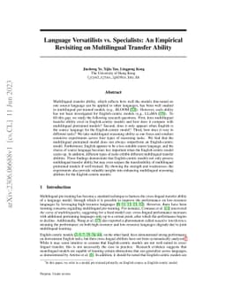 Language Versatilists vs. Specialists: An Empirical Revisiting on
  Multilingual Transfer Ability