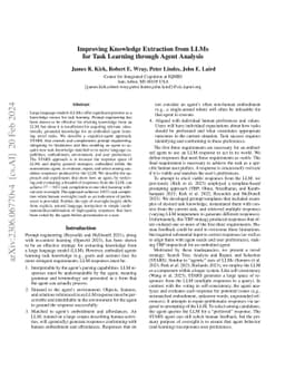 Improving Knowledge Extraction from LLMs for Task Learning through Agent
  Analysis