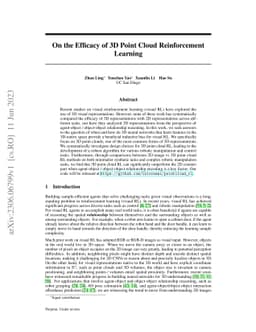 On the Efficacy of 3D Point Cloud Reinforcement Learning