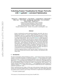 Unlocking Feature Visualization for Deeper Networks with MAgnitude
  Constrained Optimization