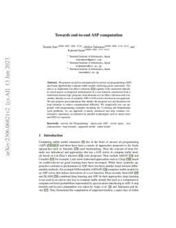 Towards end-to-end ASP computation