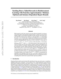 Tackling Heavy-Tailed Rewards in Reinforcement Learning with Function
  Approximation: Minimax Optimal and Instance-Dependent Regret Bounds