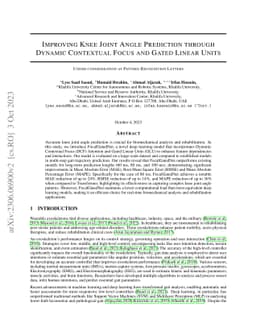 Improving Knee Joint Angle Prediction through Dynamic Contextual Focus
  and Gated Linear Units