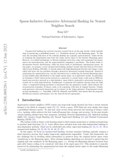 Sparse-Inductive Generative Adversarial Hashing for Nearest Neighbor
  Search