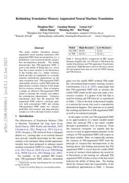 Rethinking Translation Memory Augmented Neural Machine Translation