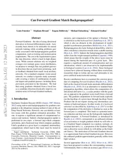Can Forward Gradient Match Backpropagation?