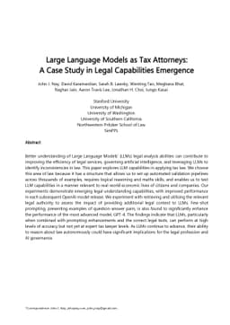 Large Language Models as Tax Attorneys: A Case Study in Legal
  Capabilities Emergence
