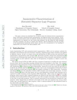 Argumentative Characterizations of (Extended) Disjunctive Logic Programs