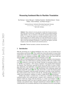 Measuring Sentiment Bias in Machine Translation
