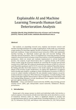 Explainable AI and Machine Learning Towards Human Gait Deterioration
  Analysis